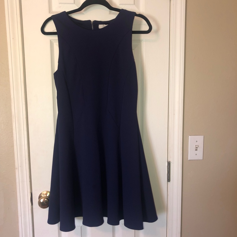 Navy Blue, Midid A-Line Dress. Large